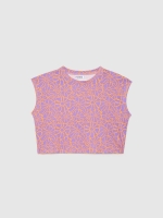 %Pto% Flowers crop top lilac