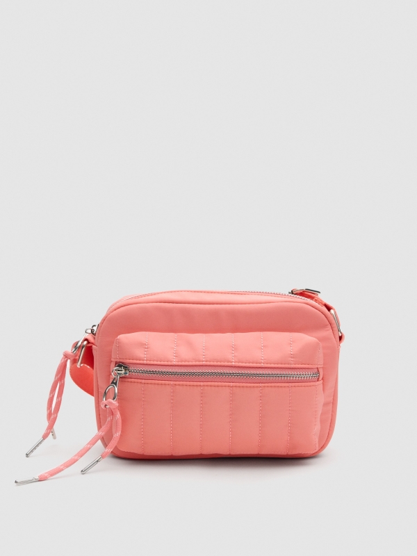 Saco de nylon almofadado coral