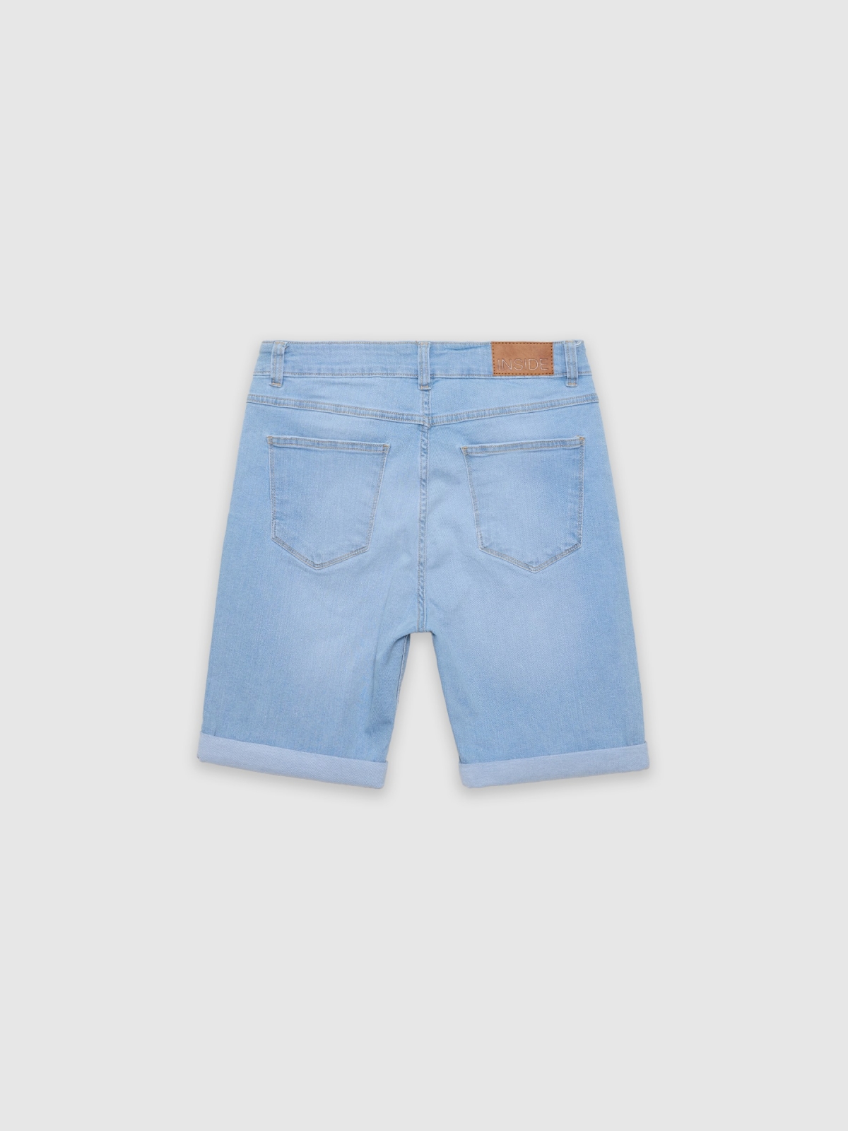 Bermudas denim slim azul vista detalle trasero