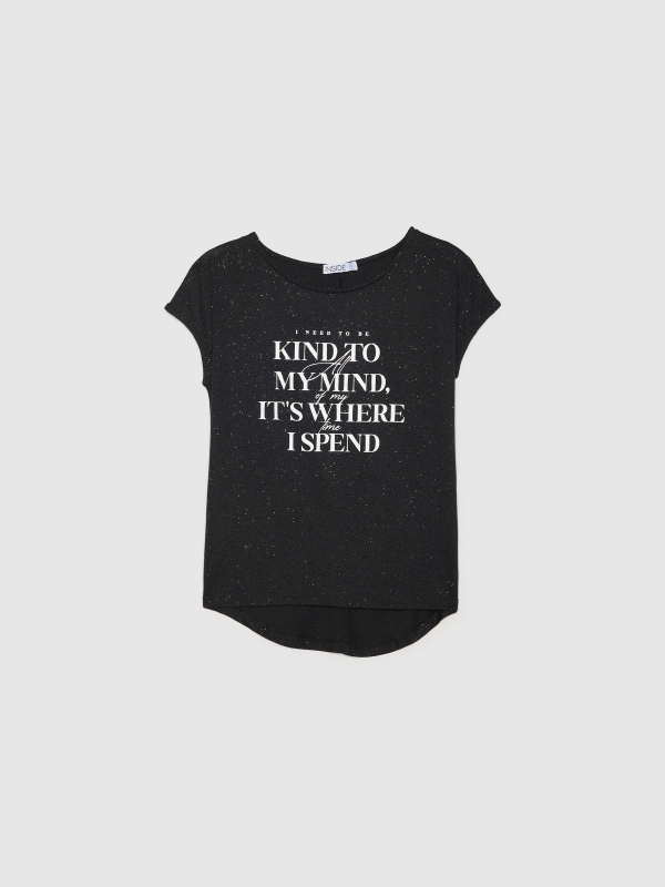  Camiseta oversize texto negro