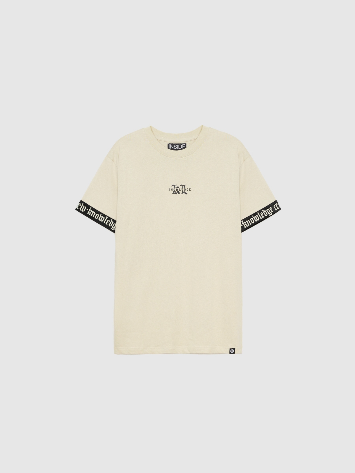  Camiseta puños elásticos taupe