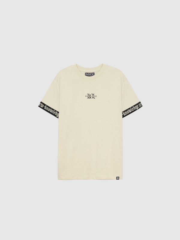  T-shirt with elastic cuffs taupe