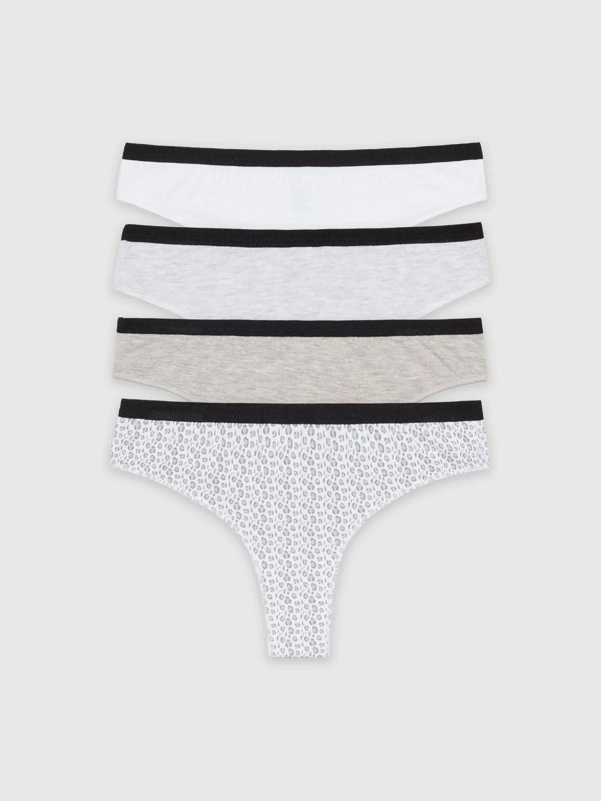 Tanga de algodão estampada pack 4 multicolorido
