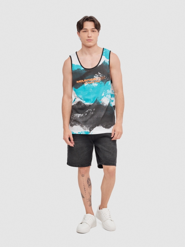 Mountains tank top white front view