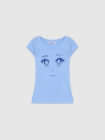 %Pto% Camiseta Kawaii azul