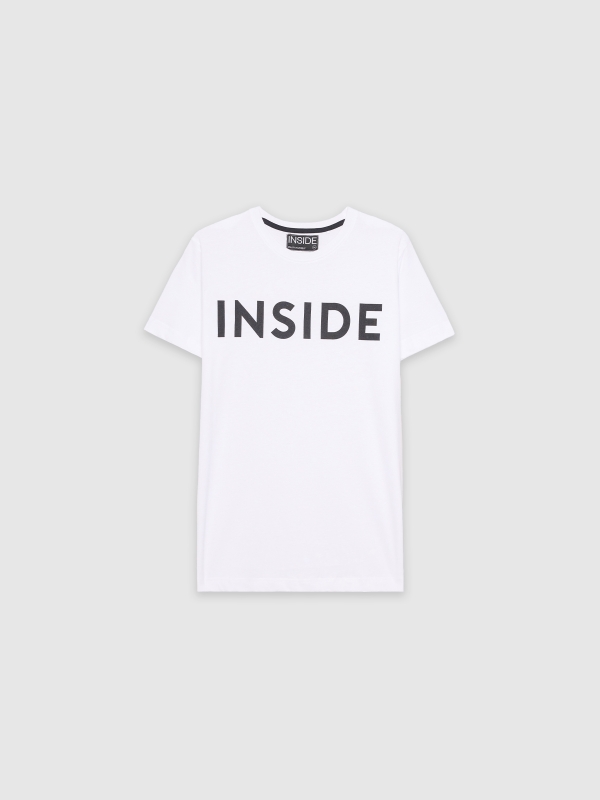  T-shirt básica "INSIDE branco