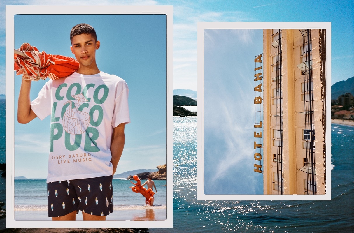 T-shirt Coco Loco branco vista meia frontal