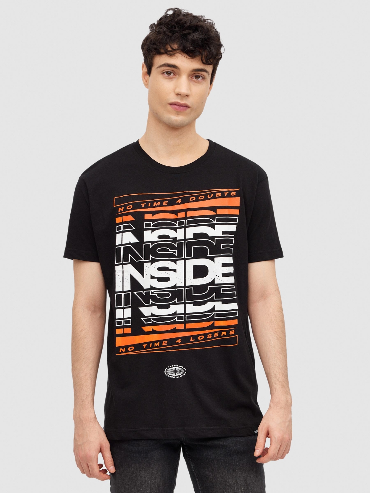 Camiseta INSIDE logo blanco vista media frontal