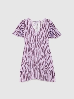 %Pto% Vestido corto escote cruz morado