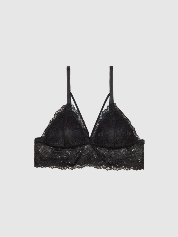 Lace triangle bra black