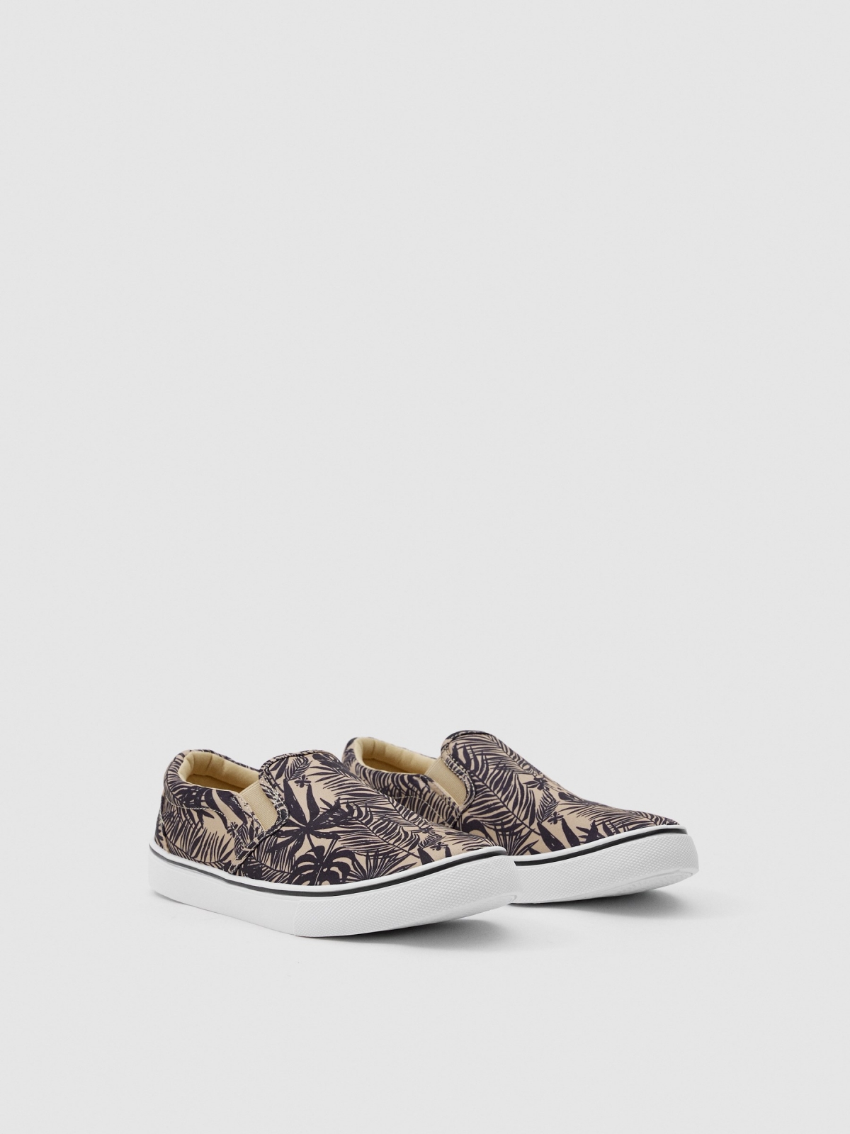 Bamba sporty palm trees light brown 45º front view