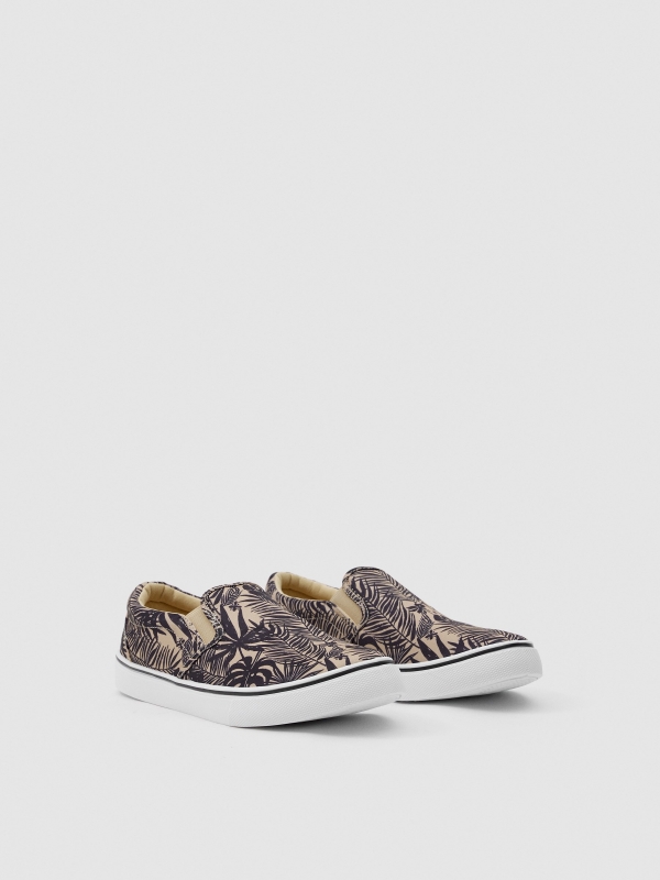 Bamba sporty palm trees light brown 45º front view
