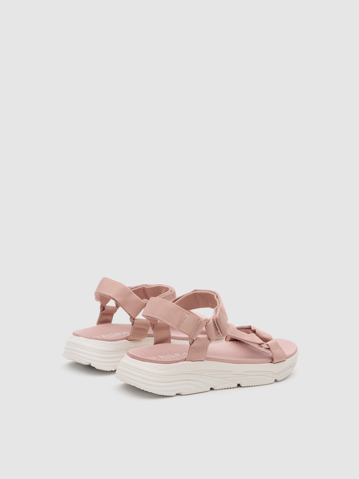 Velcro sports sandal pink 45º back view