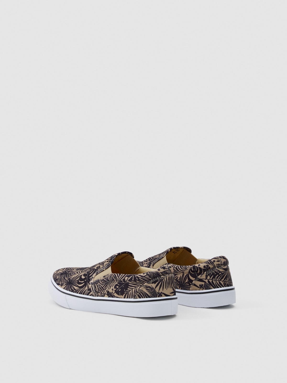 Bamba sporty palm trees light brown 45º back view