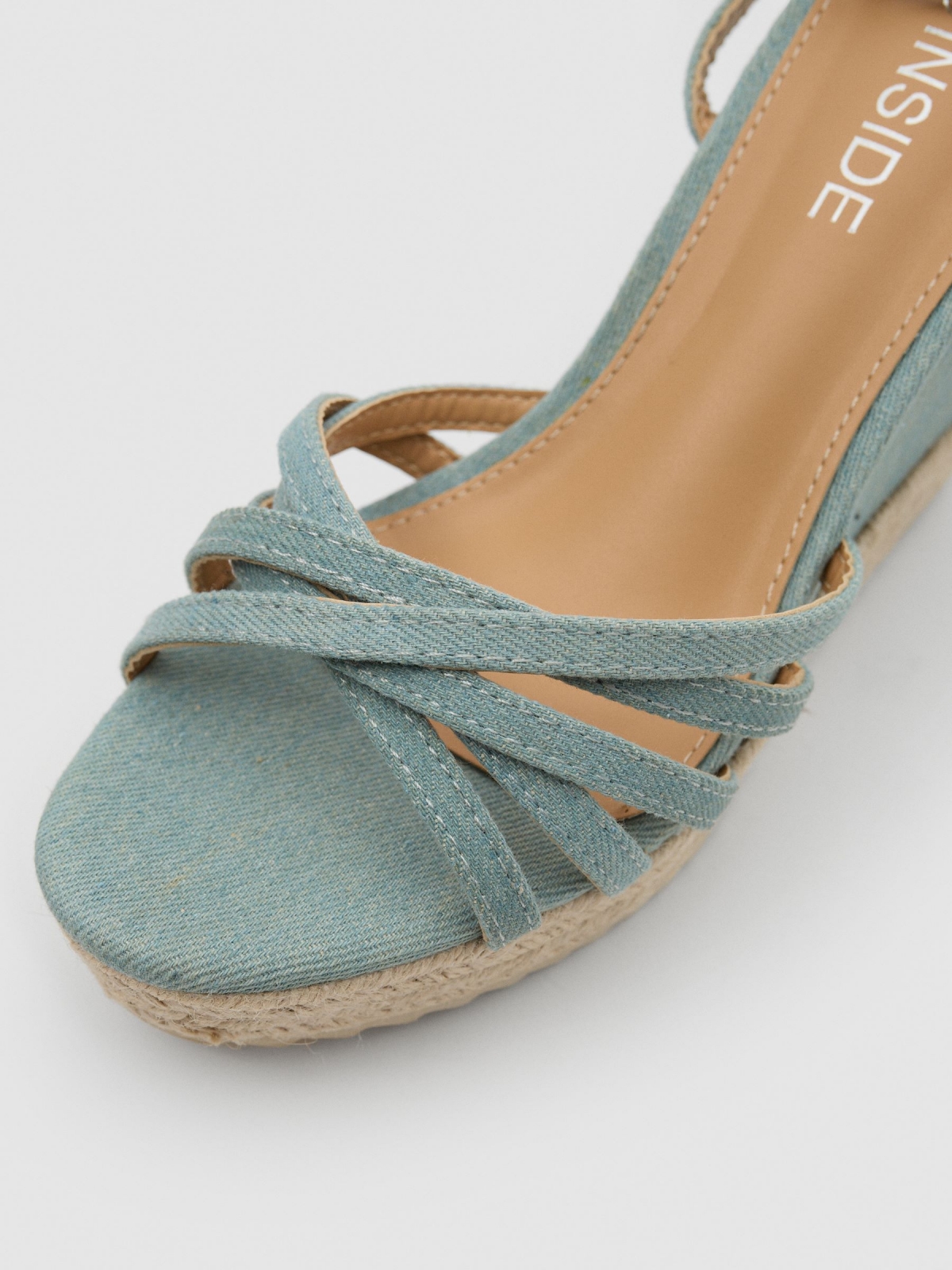 Denim wedge aquamarine detail view