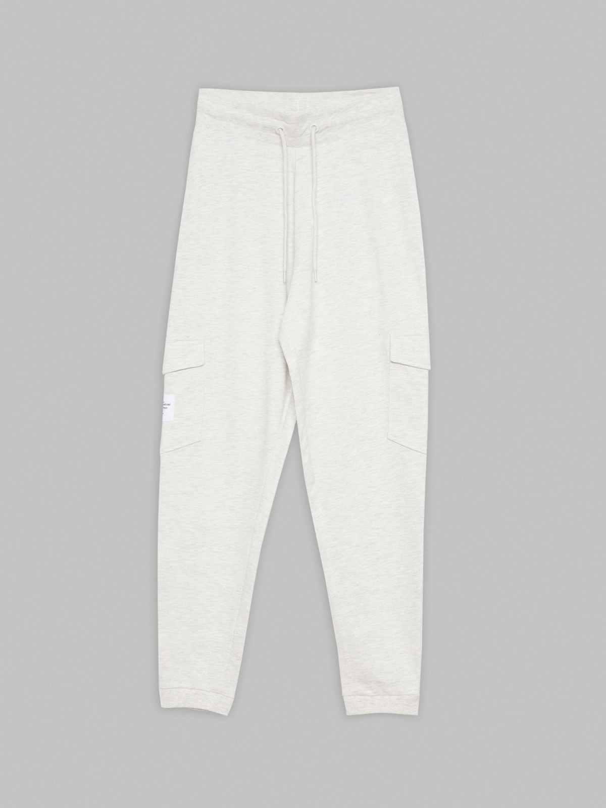  Pantalón jogger de felpa melange claro