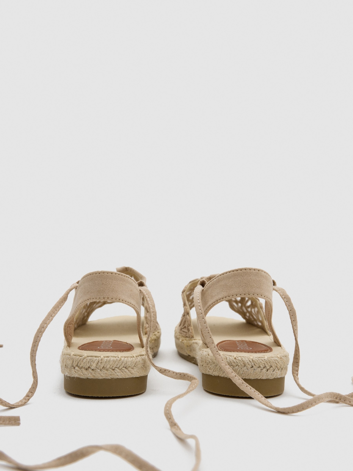 Crochet sandal sand detail view