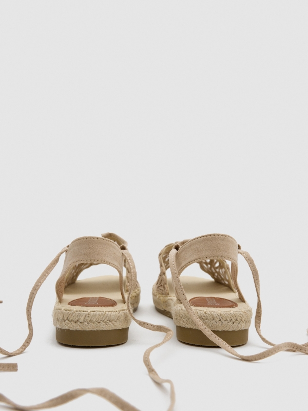 Crochet sandal sand detail view