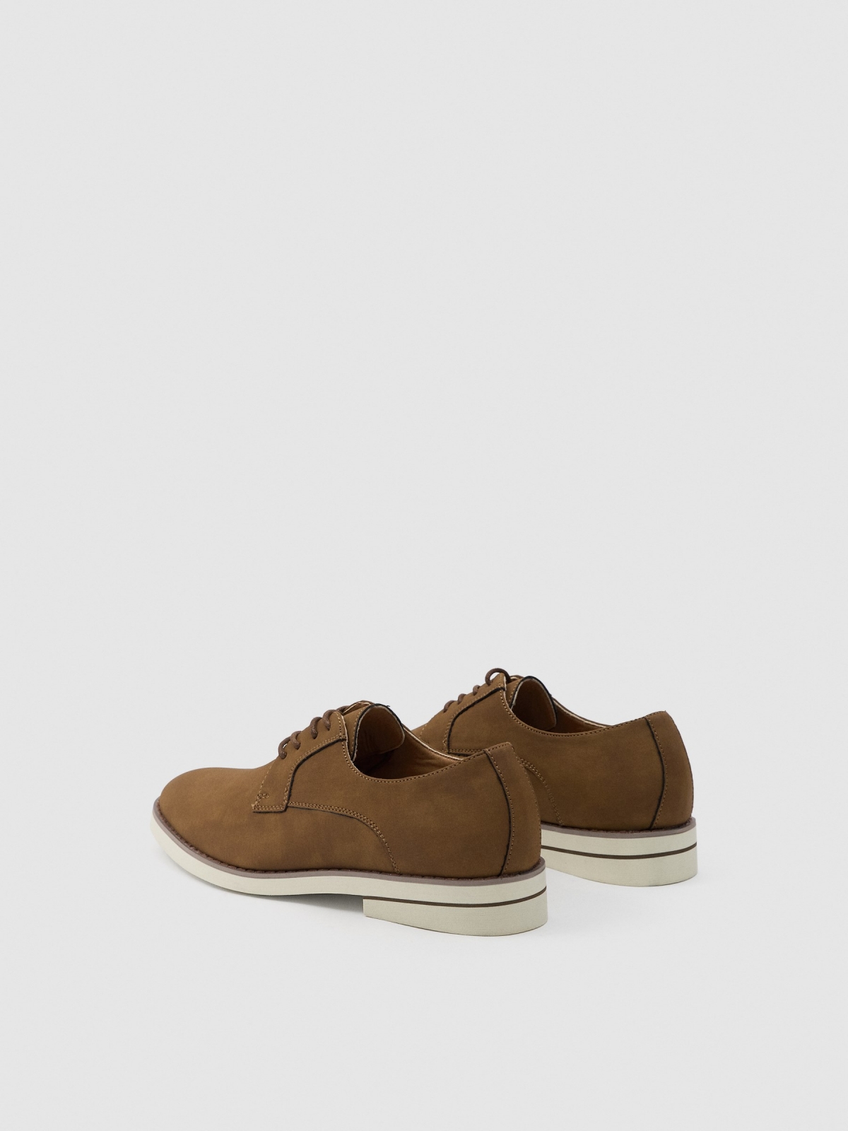 Classic lace-up shoe brown 45º back view