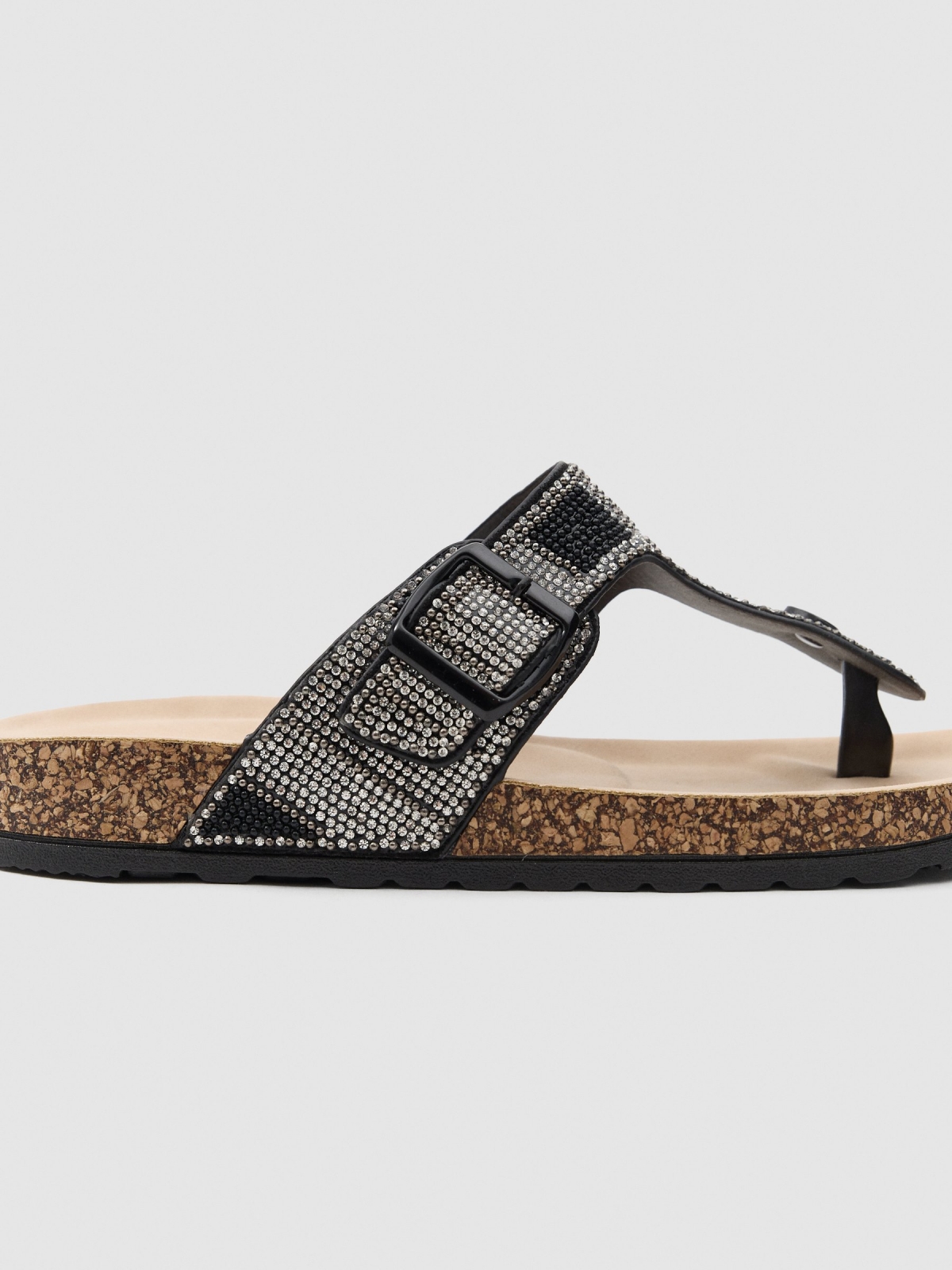 Buckle sandal black detail view