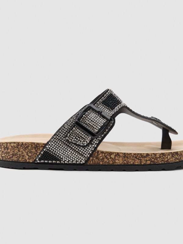 Buckle sandal black detail view