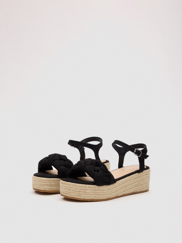 Jute platform black 45º front view