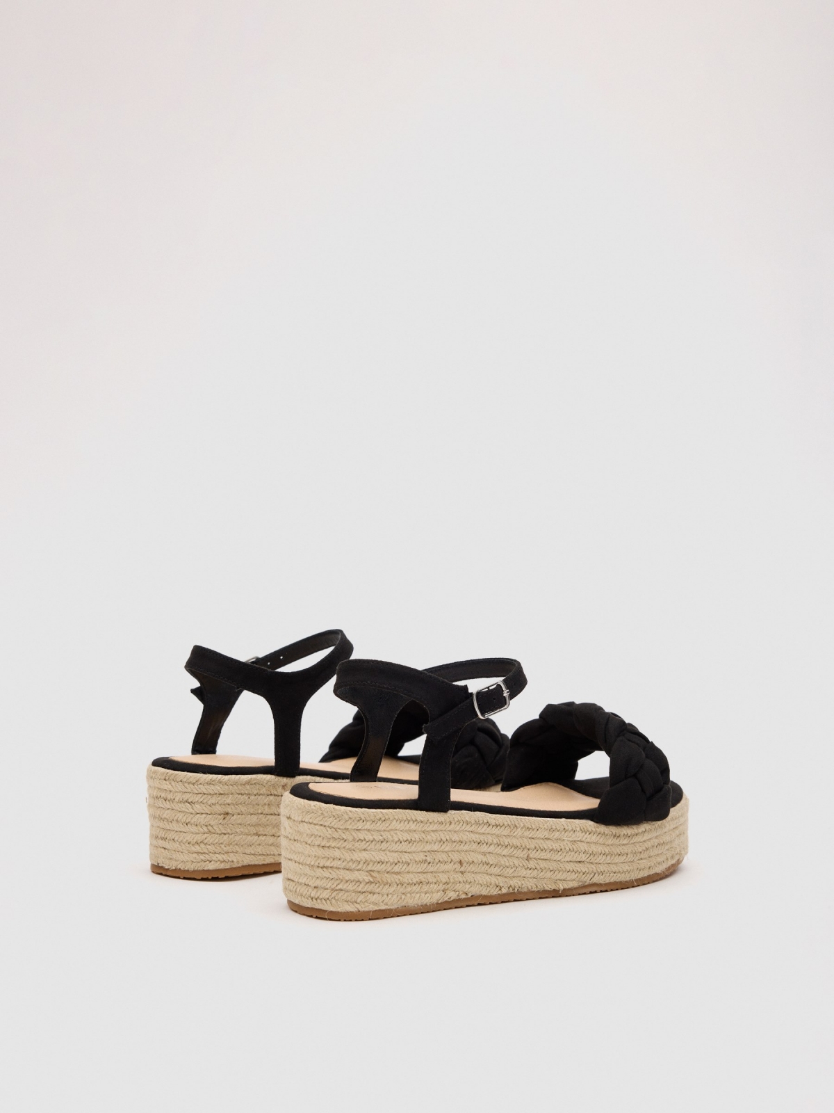 Jute platform black 45º back view