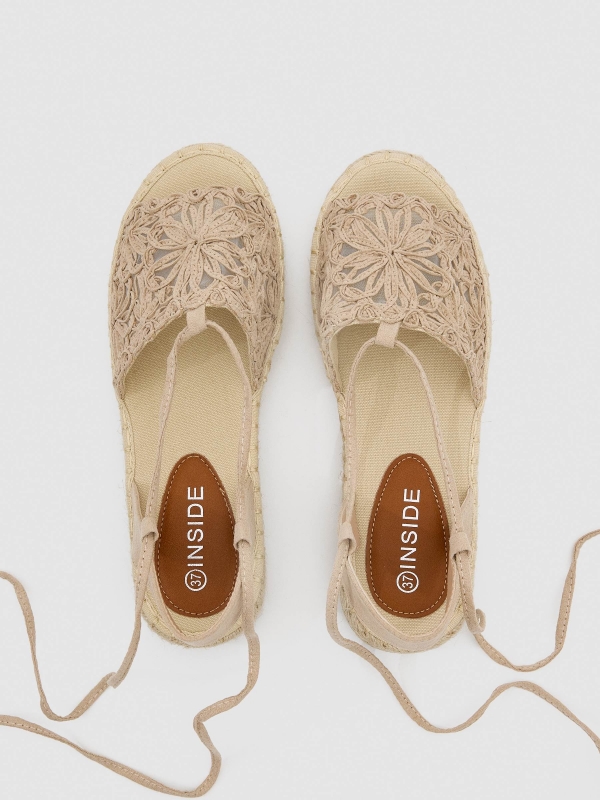 Crochet sandal sand zenithal view