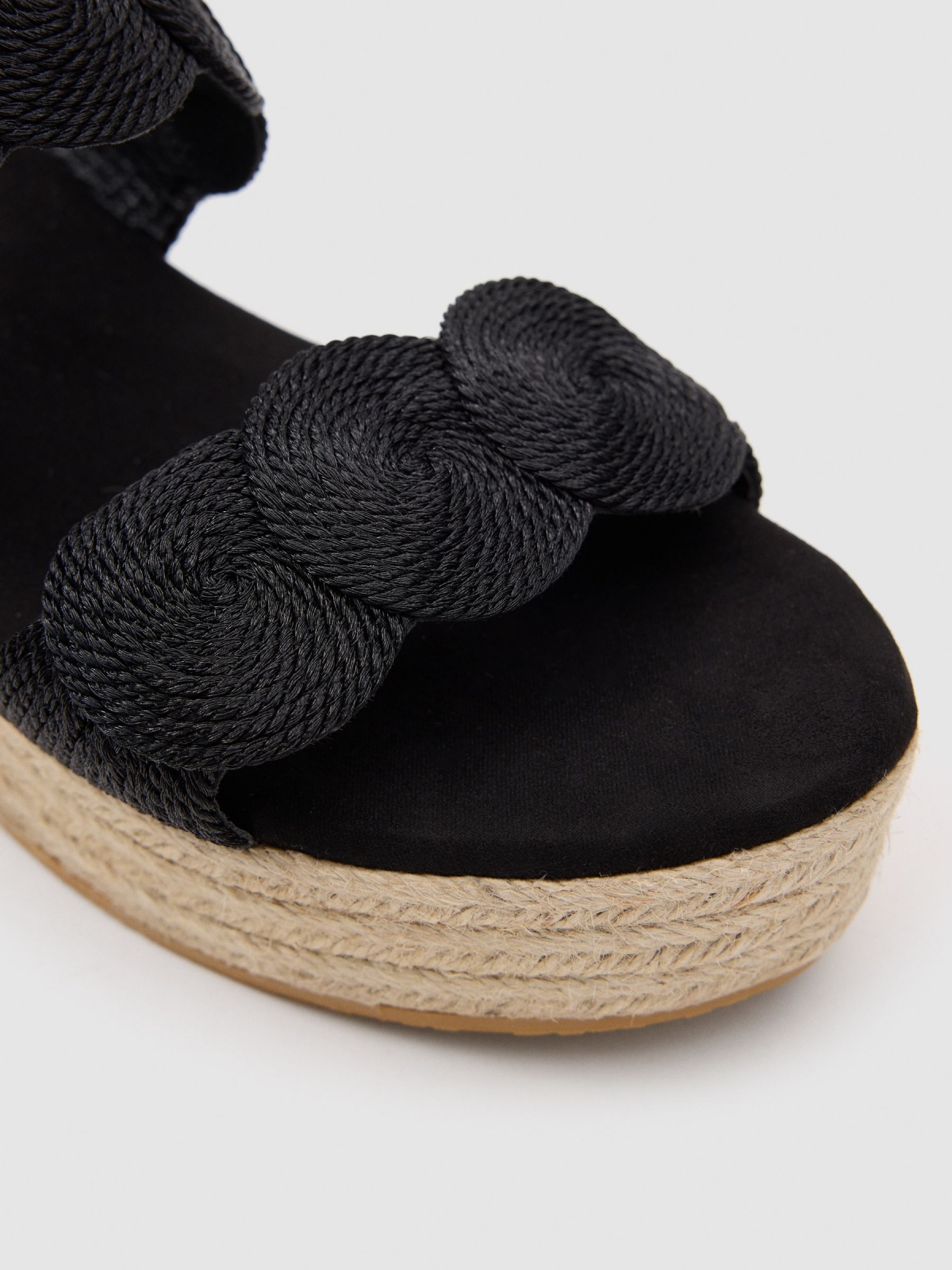 Jute wedge black detail view