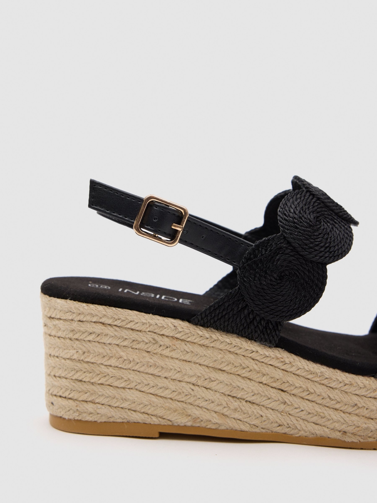 Jute wedge black detail view