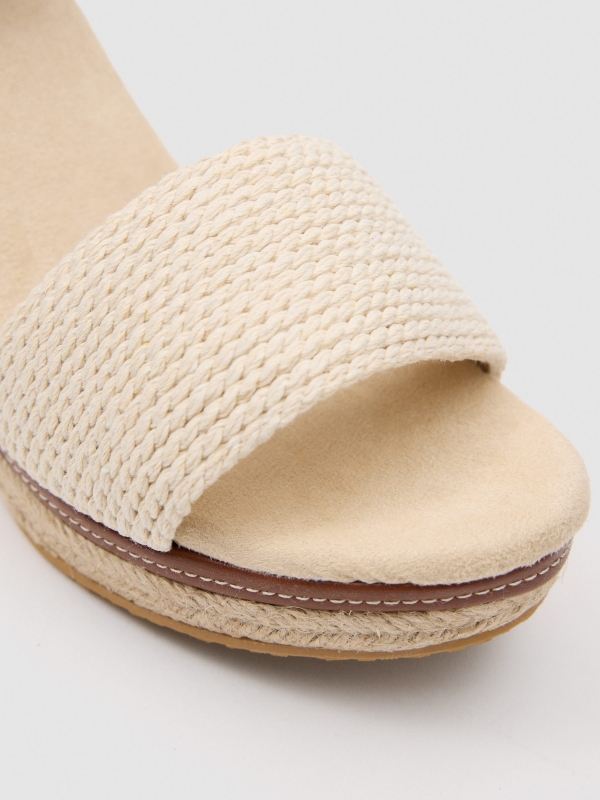 Open raffia espadrille off white detail view