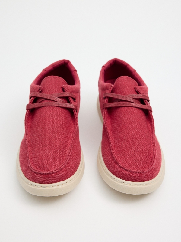 Zapato wallabee rojo vista cenital