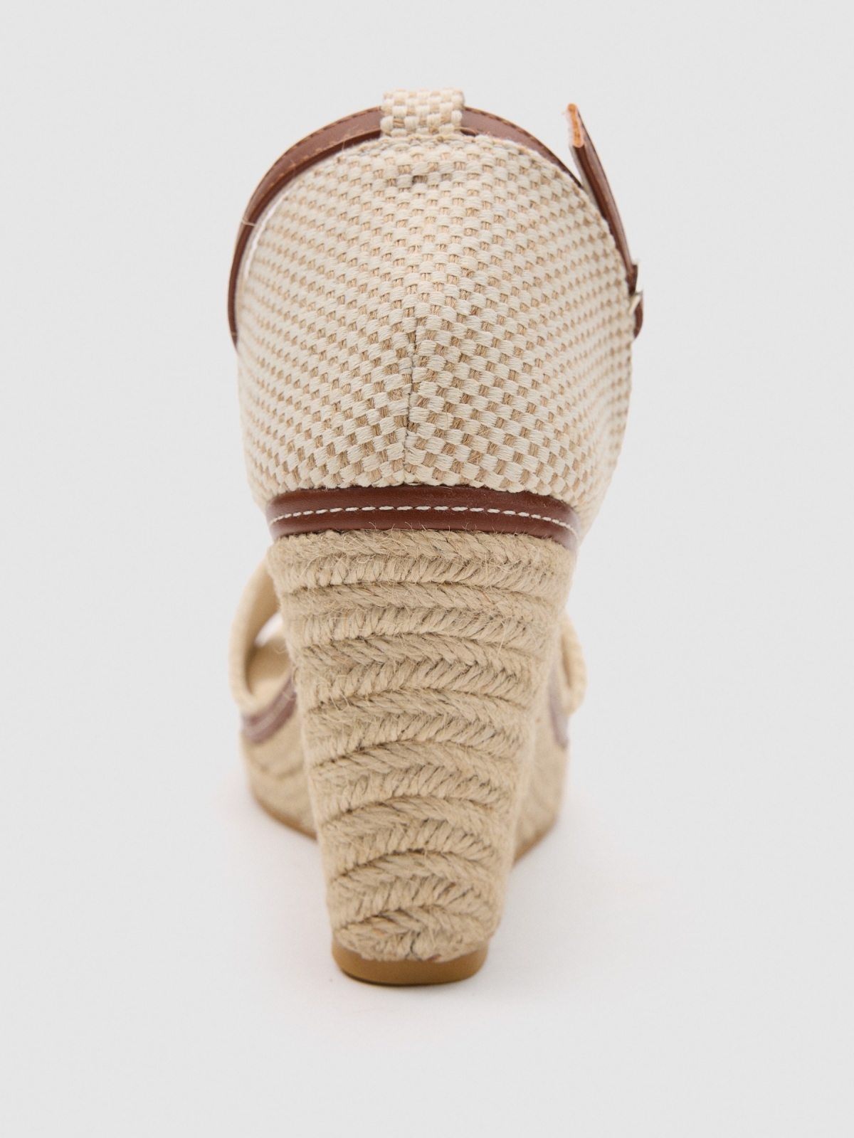 Open raffia espadrille off white detail view