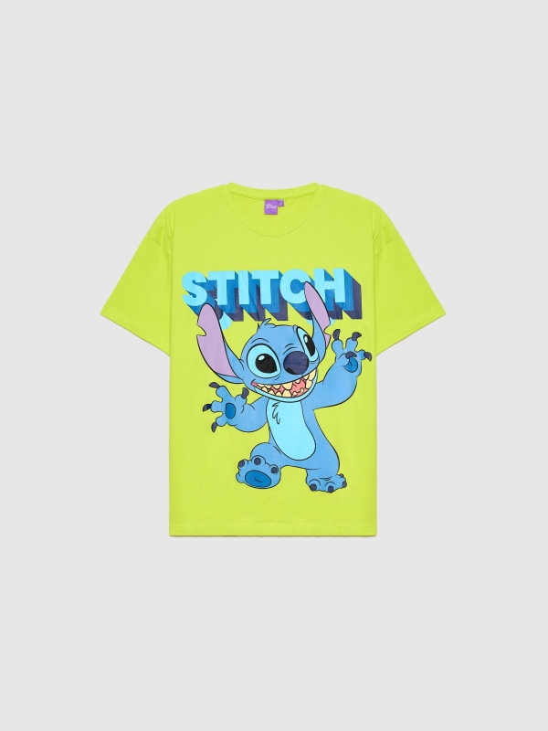  Stitch t-shirt lime front view