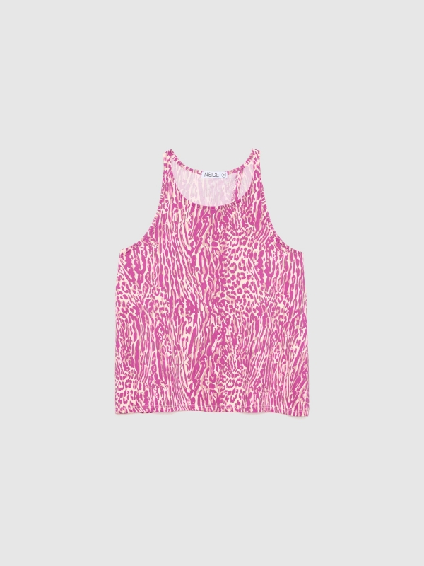  Flowing cross back t-shirt fuchsia