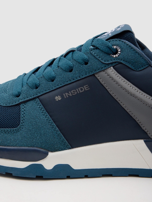 Combined nylon sneaker aquamarine detail view