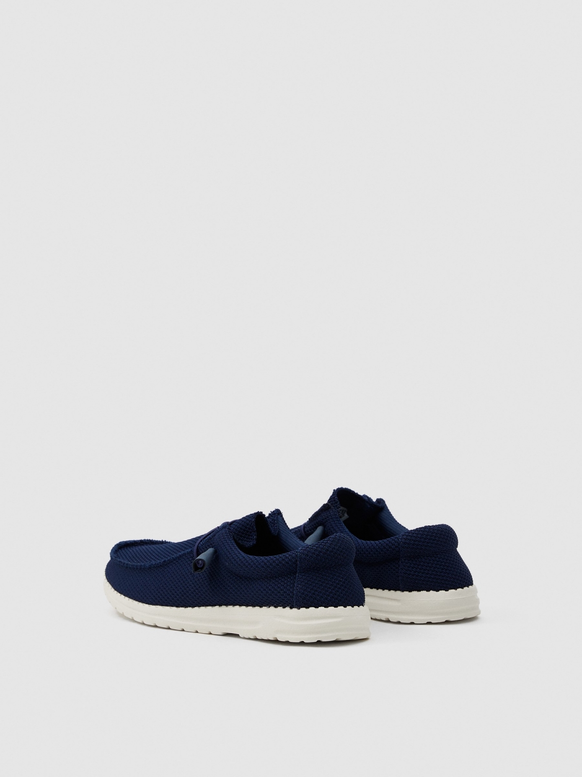 Nylon sneakers petrol blue 45º back view