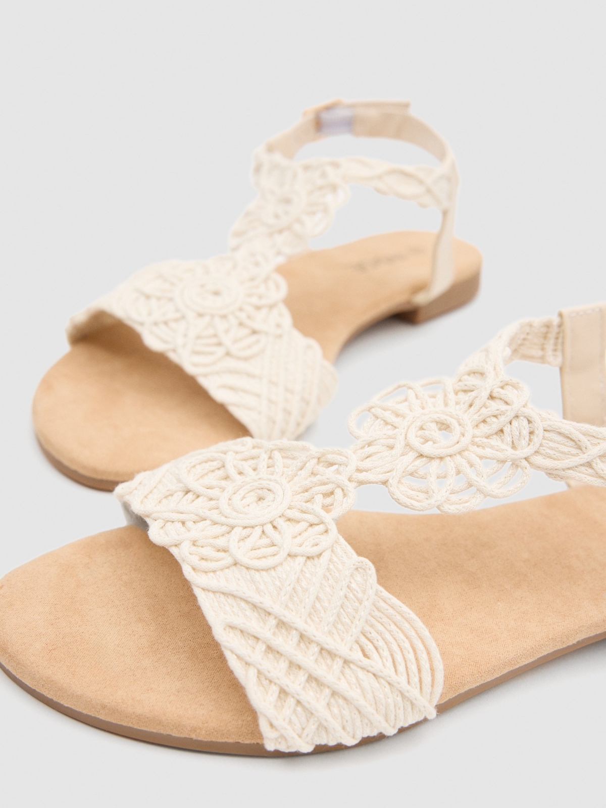 Macrame sandal off white zenithal view