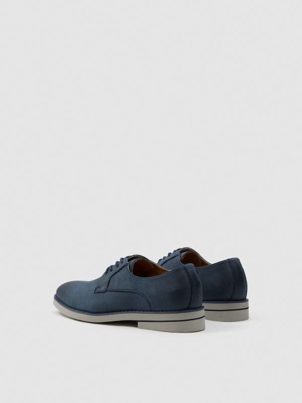 Classic lace-up shoe blue 45º front view