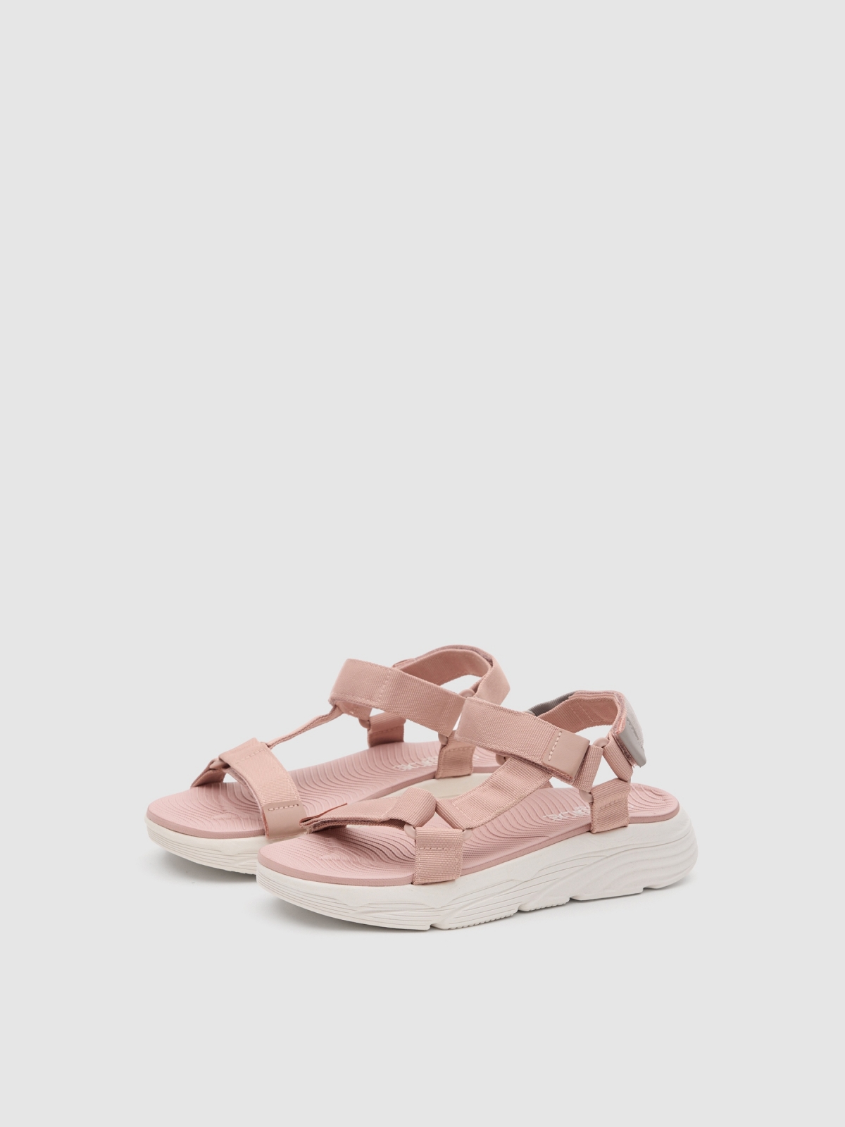 Velcro sports sandal pink 45º front view