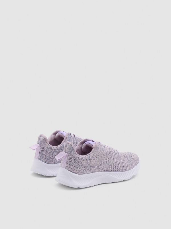 Basic running sneaker pastel purple 45º back view