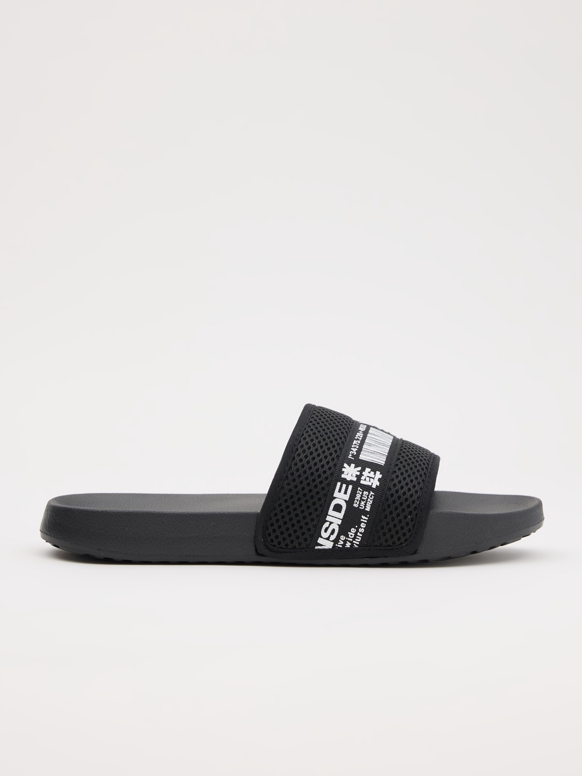 Nylon flip flops black lateral view