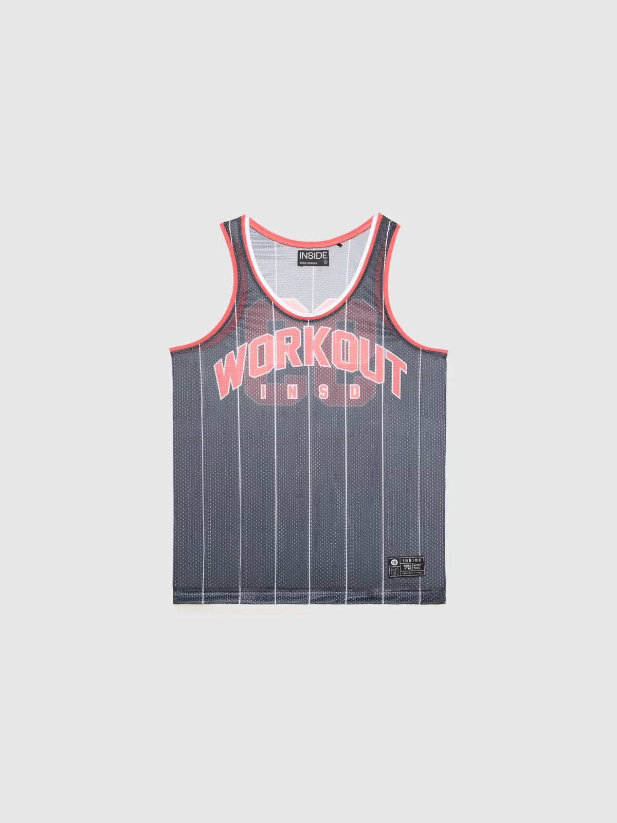 Camiseta baloncesto rayas negro vista detalle