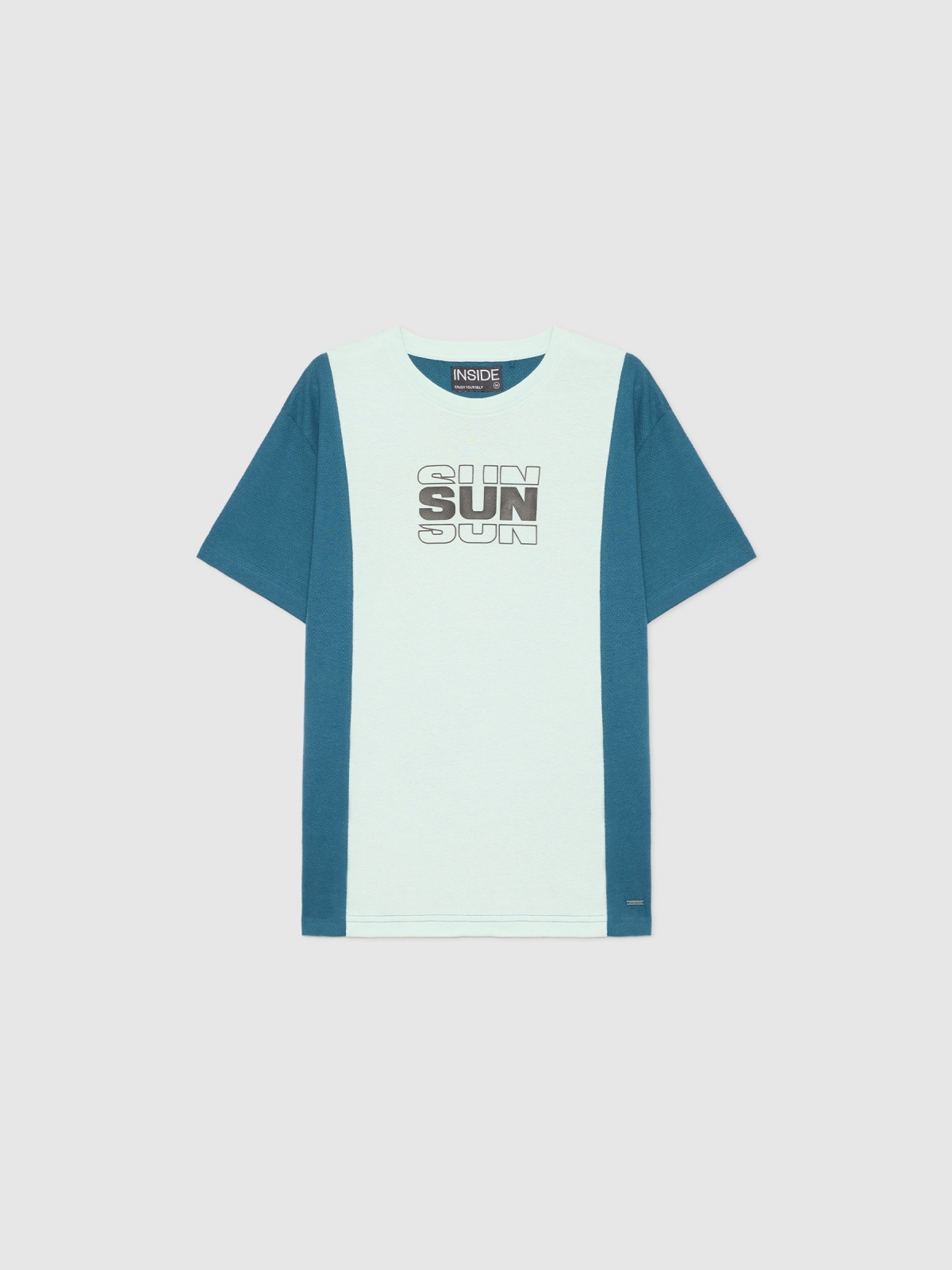  Vertical colour block t-shirt petrol blue