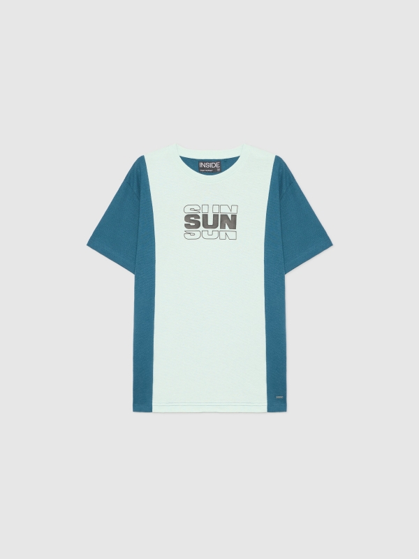  Vertical colour block t-shirt petrol blue