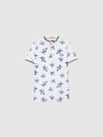 %Pto% Polo estampado tropical blanco