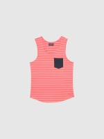 %Pto% Camiseta rayas con bolsillo rojo