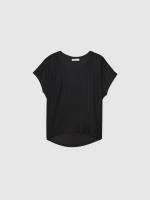 %Pto% Camiseta rib bajo asimétrico negro
