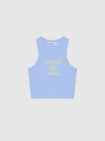 %Pto% Top halter canalé azul liláceo