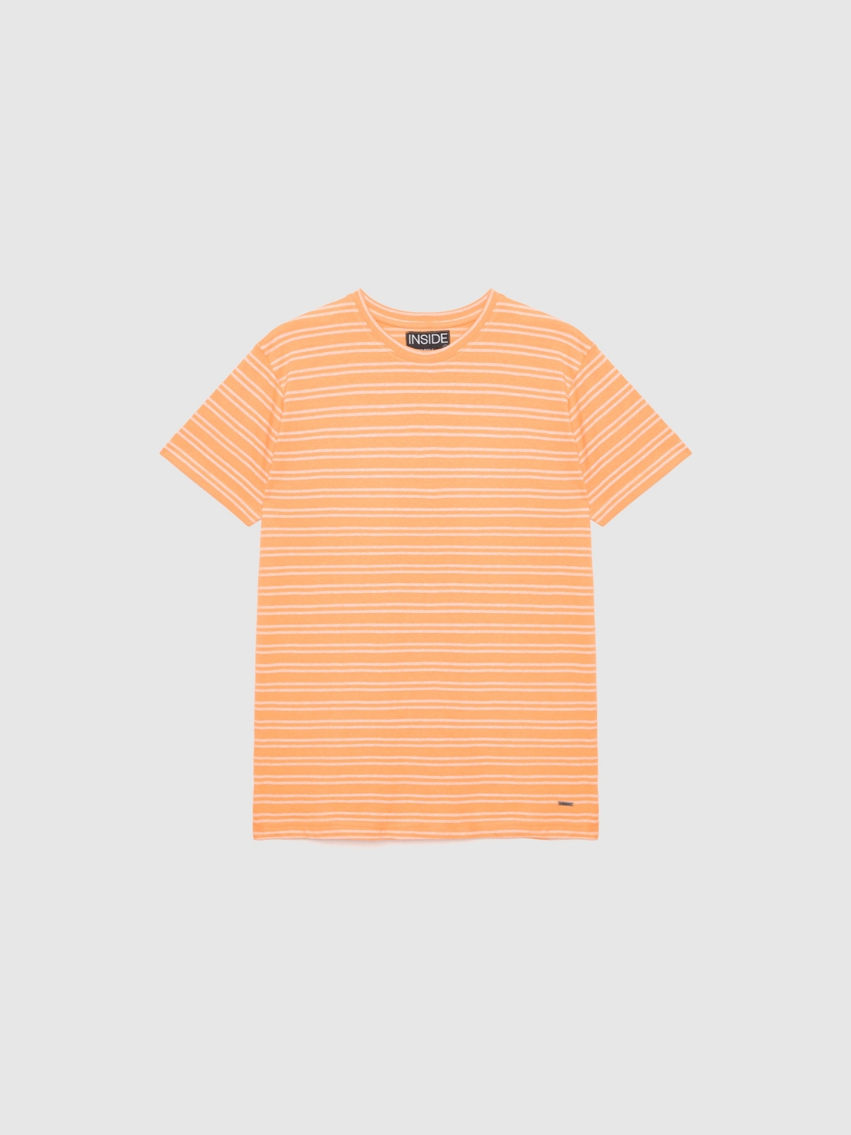  Textured striped T-shirt salmon